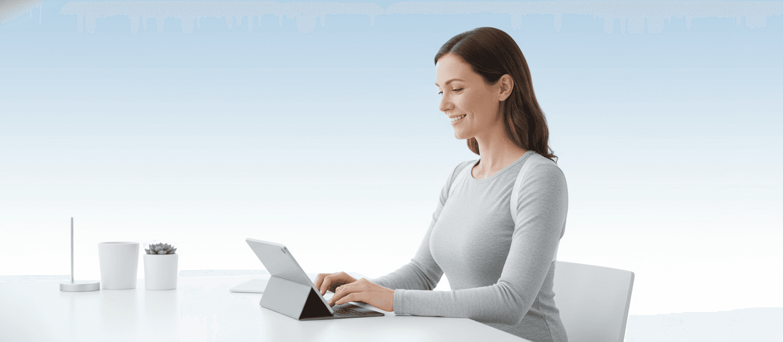 Person using GoComfort BackAlign Pro